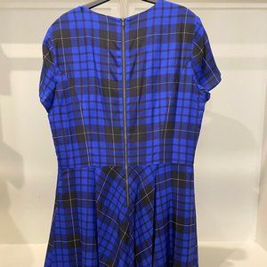 Brooks Brothers Short Sleeve Blue Tartan Plaid Dress